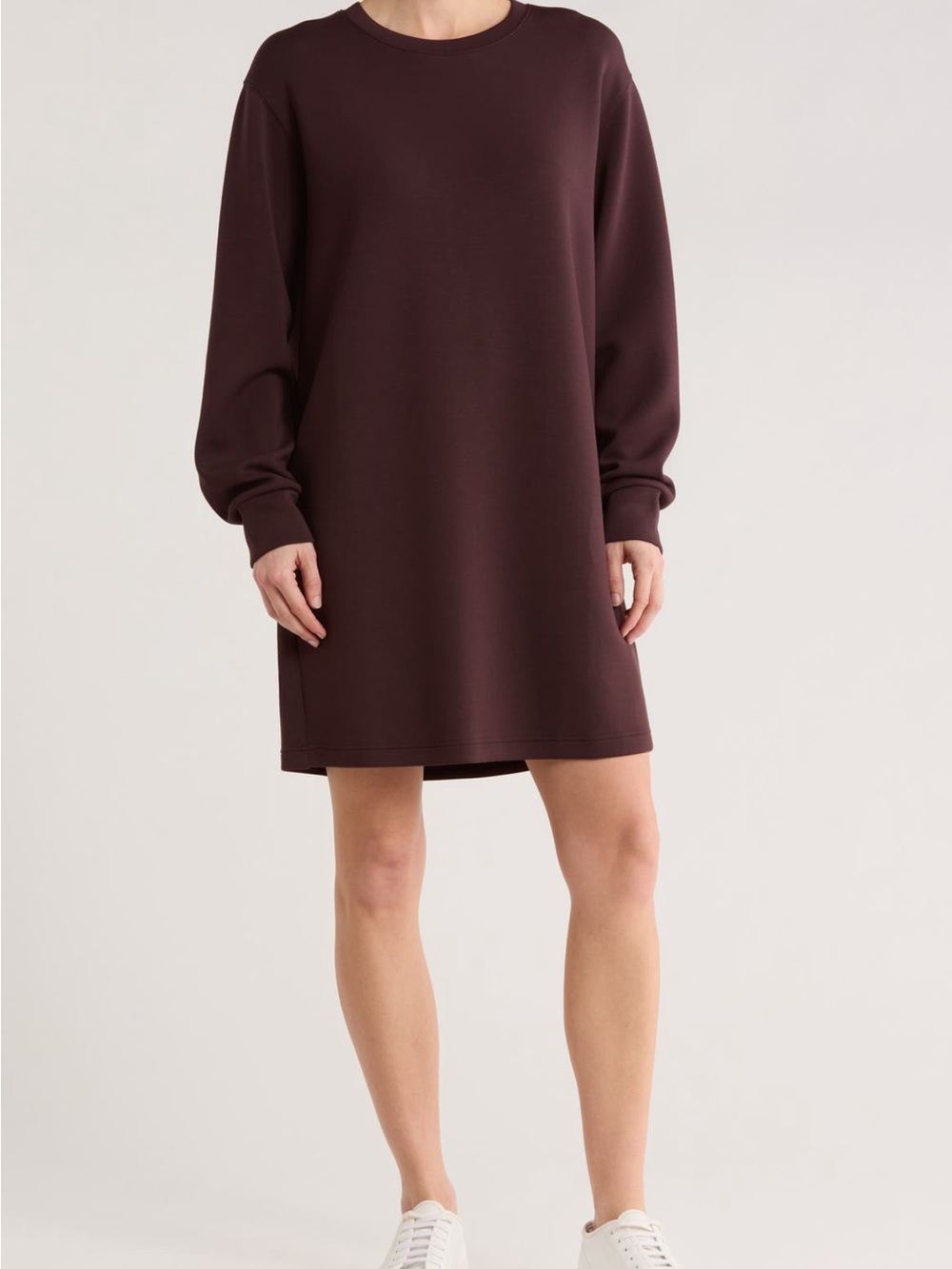 NWT SPANX Long-Sleeve Sweatshirt Dress in Plum